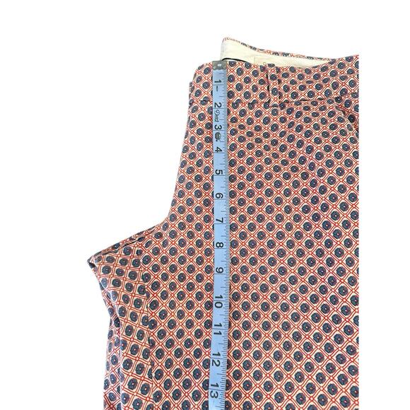 J.Crew Pants Red Blue‎ Floral Cafe Capri Ankle Dress Pants Work Office Size 4 - Picture 10 of 12